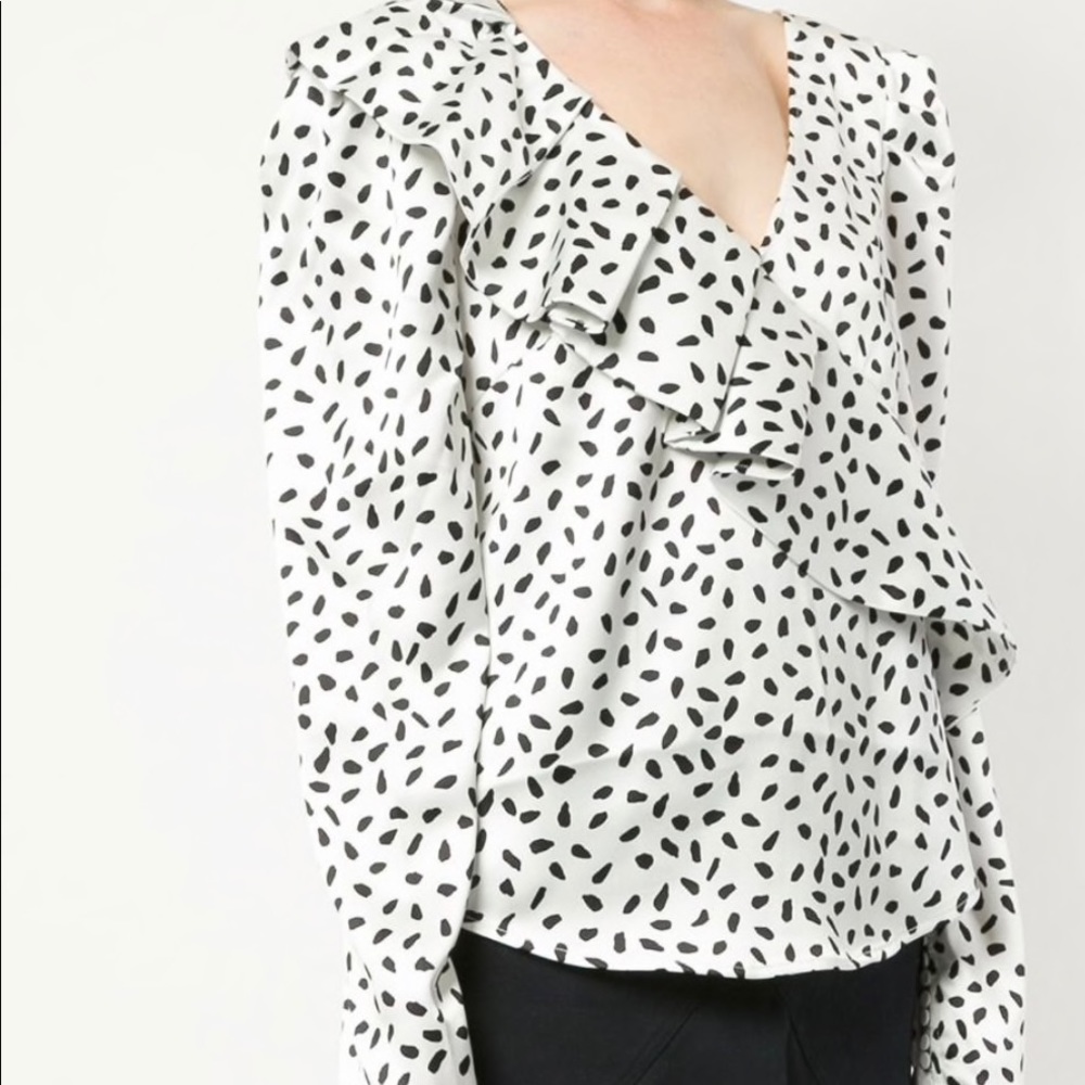 Self-Portrait Printed Flared Blouse - image 3
